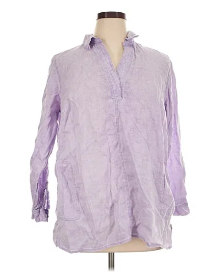 Pre-owned Jjill Long Sleeve Blouse In Purple