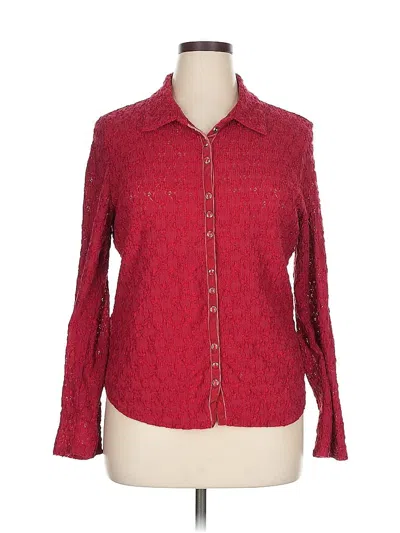Pre-owned Jjill Long Sleeve Blouse In Red