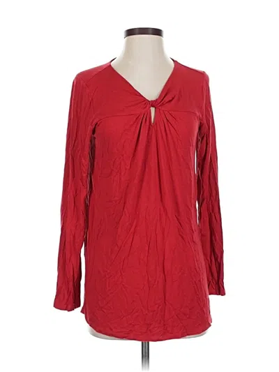 Pre-owned Jjill Long Sleeve Blouse In Red