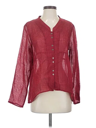 Pre-owned Jjill Long Sleeve Blouse In Red