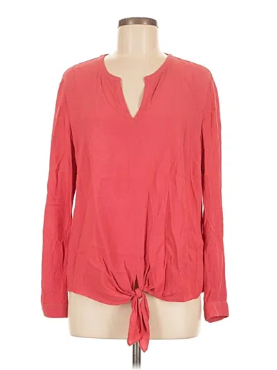 Pre-owned Jjill Long Sleeve Blouse In Red