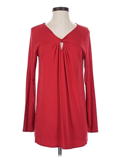Pre-owned Jjill Long Sleeve Blouse In Red