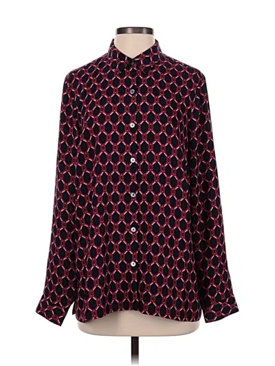 Pre-owned Jjill Long Sleeve Blouse In Red