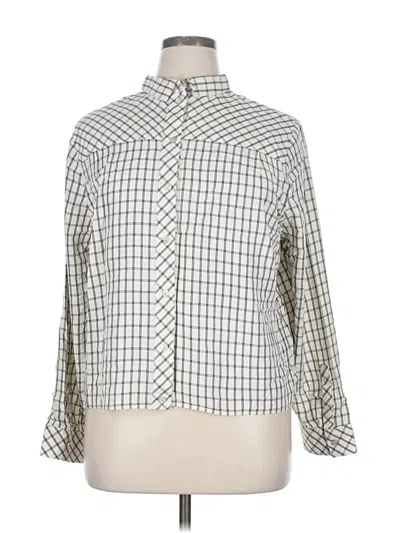 Pre-owned Jjill Long Sleeve Blouse In Silver