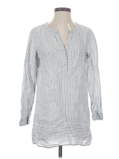 Pre-owned Jjill Long Sleeve Blouse In Silver