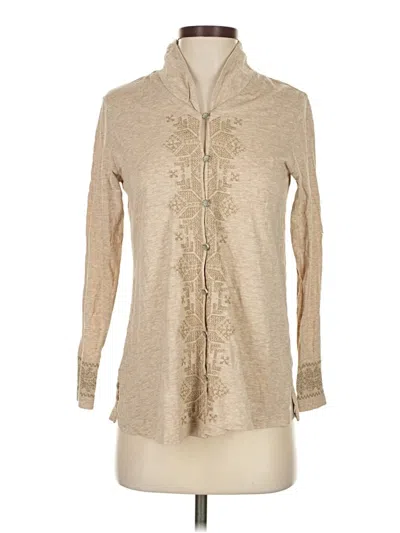 Pre-owned Jjill Long Sleeve Blouse In Tan