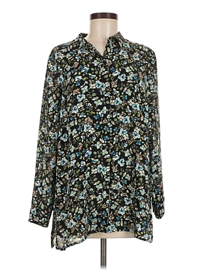 Pre-owned Jjill Long Sleeve Blouse In Teal