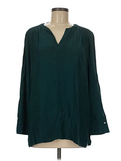 Pre-owned Jjill Long Sleeve Blouse In Teal