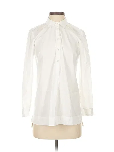 Pre-owned Jjill Long Sleeve Blouse In White