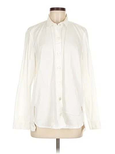 Pre-owned Jjill Long Sleeve Blouse In White