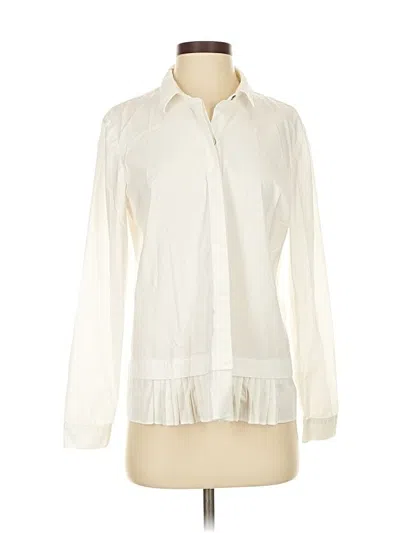 Pre-owned Jjill Long Sleeve Blouse In White
