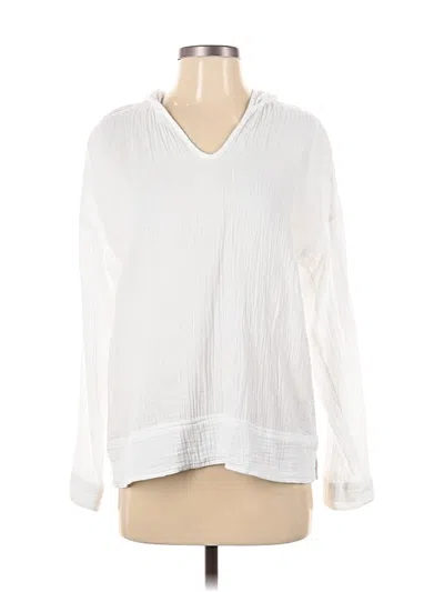Pre-owned Jjill Long Sleeve Blouse In White