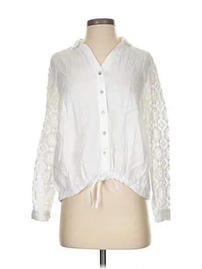 Pre-owned Jjill Long Sleeve Blouse In White