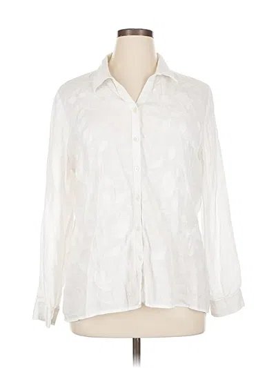 Pre-owned Jjill Long Sleeve Blouse In White