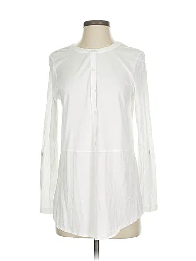 Pre-owned Jjill Long Sleeve Blouse In White
