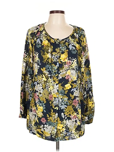 Pre-owned Jjill Long Sleeve Blouse In Yellow