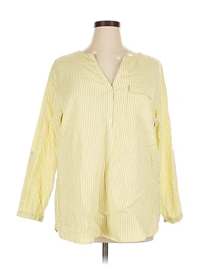 Pre-owned Jjill Long Sleeve Blouse In Yellow