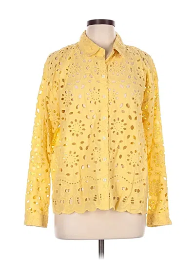 Pre-owned Jjill Long Sleeve Blouse In Yellow