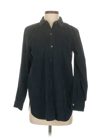 Pre-owned Jjill Long Sleeve Button Down Shirt In Black
