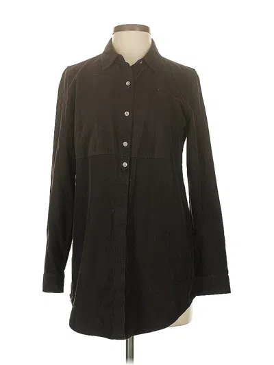 Pre-owned Jjill Long Sleeve Button Down Shirt In Black