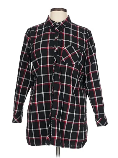 Pre-owned Jjill Long Sleeve Button Down Shirt In Black