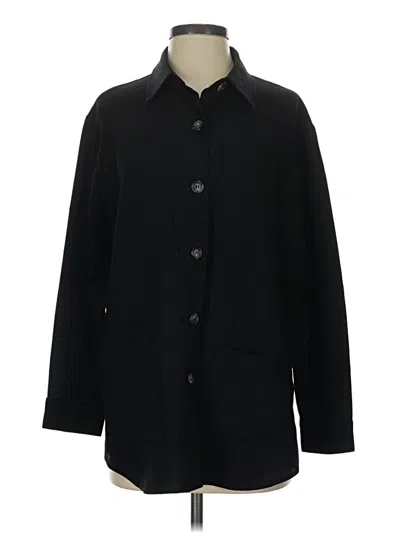 Pre-owned Jjill Long Sleeve Button Down Shirt In Black