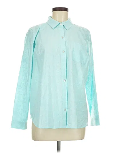 Jjill Long Sleeve Button Down Shirt In Blue