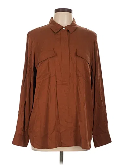 Jjill Long Sleeve Button Down Shirt In Brown