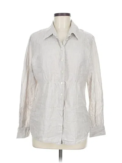 Pre-owned Jjill Long Sleeve Button Down Shirt In Gray