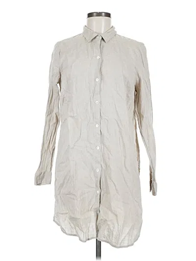 Pre-owned Jjill Long Sleeve Button Down Shirt In Gray