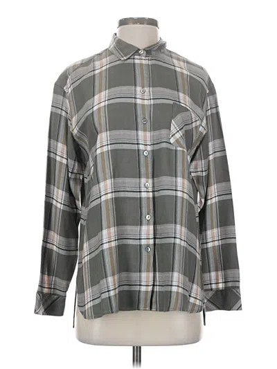 Pre-owned Jjill Long Sleeve Button Down Shirt In Gray