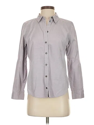 Pre-owned Jjill Long Sleeve Button Down Shirt In Gray