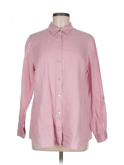 Pre-owned Jjill Long Sleeve Button Down Shirt In Pink