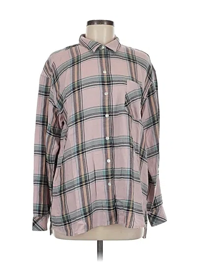 Pre-owned Jjill Long Sleeve Button Down Shirt In Pink