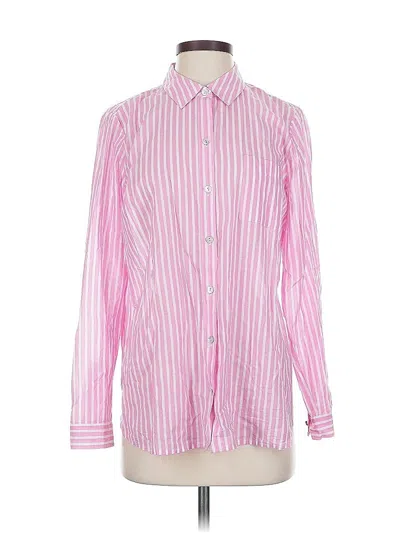 Pre-owned Jjill Long Sleeve Button Down Shirt In Pink