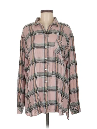 Pre-owned Jjill Long Sleeve Button Down Shirt In Pink