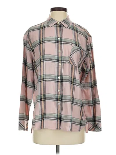 Pre-owned Jjill Long Sleeve Button Down Shirt In Pink
