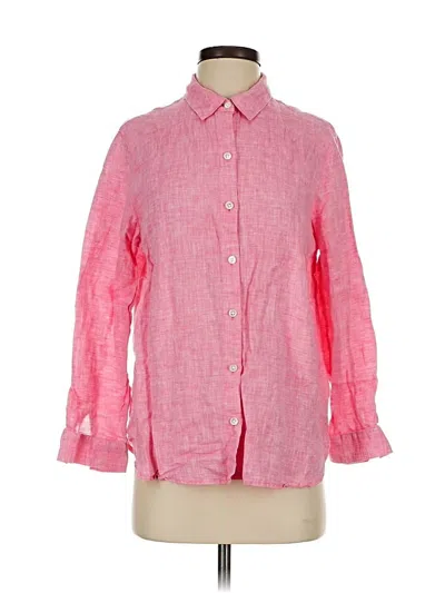 Pre-owned Jjill Long Sleeve Button Down Shirt In Pink