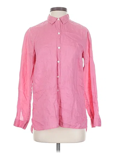 Pre-owned Jjill Long Sleeve Button Down Shirt In Pink