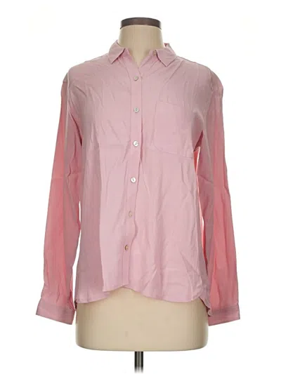 Pre-owned Jjill Long Sleeve Button Down Shirt In Pink
