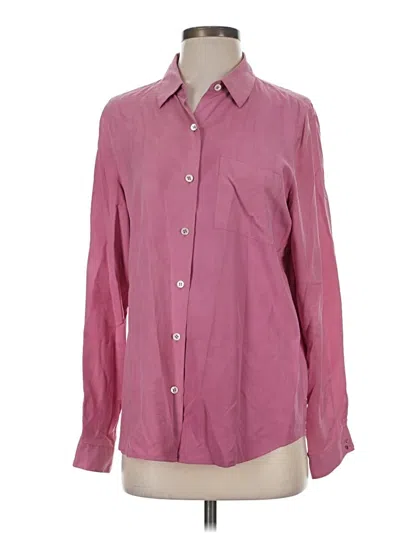 Pre-owned Jjill Long Sleeve Button Down Shirt In Pink