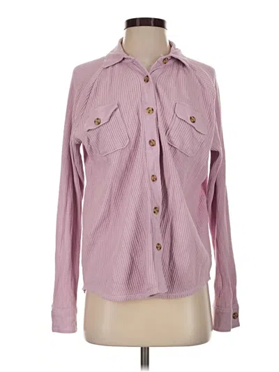 Pre-owned Jjill Long Sleeve Button Down Shirt In Pink
