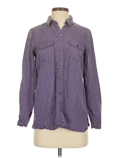 Pre-owned Jjill Long Sleeve Button Down Shirt In Purple