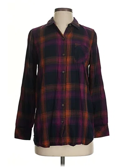 Pre-owned Jjill Long Sleeve Button Down Shirt In Purple