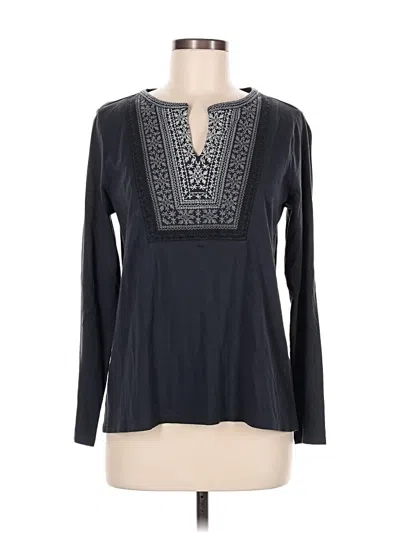 Pre-owned Jjill Long Sleeve Henley Shirt In Gray
