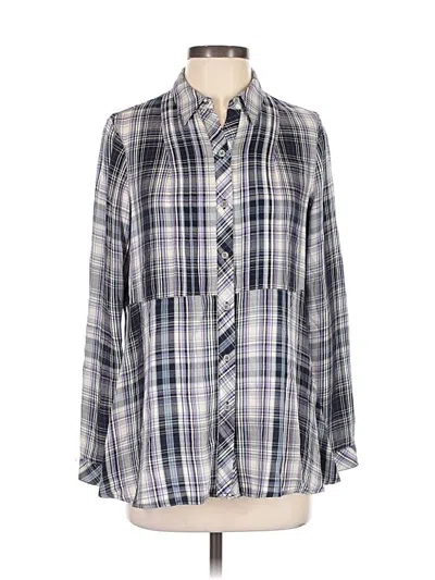 Pre-owned Jjill Long Sleeve Henley Shirt In Gray