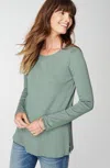 Jjill J.jill Long-sleeve Pima Crew-neck Tee In Blue Dusk