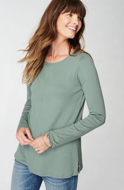 Jjill J.jill Long-sleeve Pima Crew-neck Tee In Blue Dusk