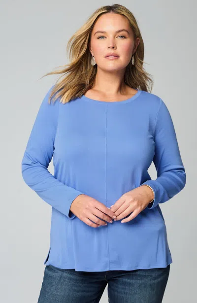Jjill J.jill Long-sleeve Pima Crew-neck Tee In Crystal