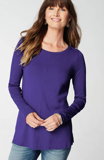 Jjill J.jill Long-sleeve Pima Crew-neck Tee In Majestic Violet